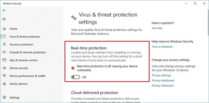 غیرفعال کردن آنتی ویروس Microsoft Defender