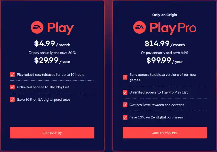 EA Play قیمت
