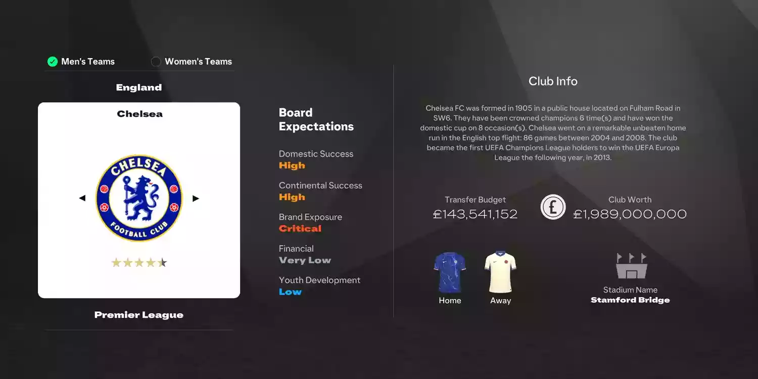 بهترین تیمها برای مدیریت در حالت کریر EA Sports FC 25