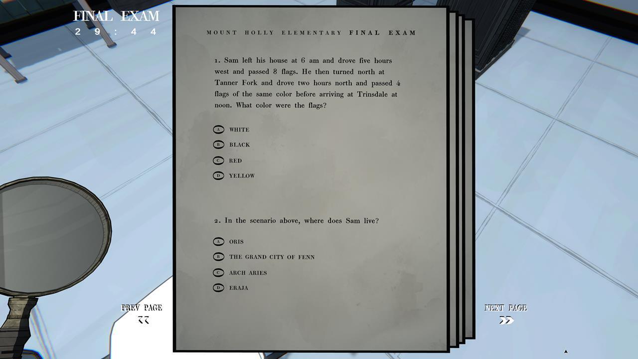 تمام پاسخهای امتحان نهایی کلاس درس در بازی Blue Prince